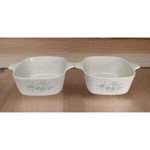 2 Corning Ware P 43 B Country Cornflower Petite 2 3/4 Set of 2 Casserole Dish